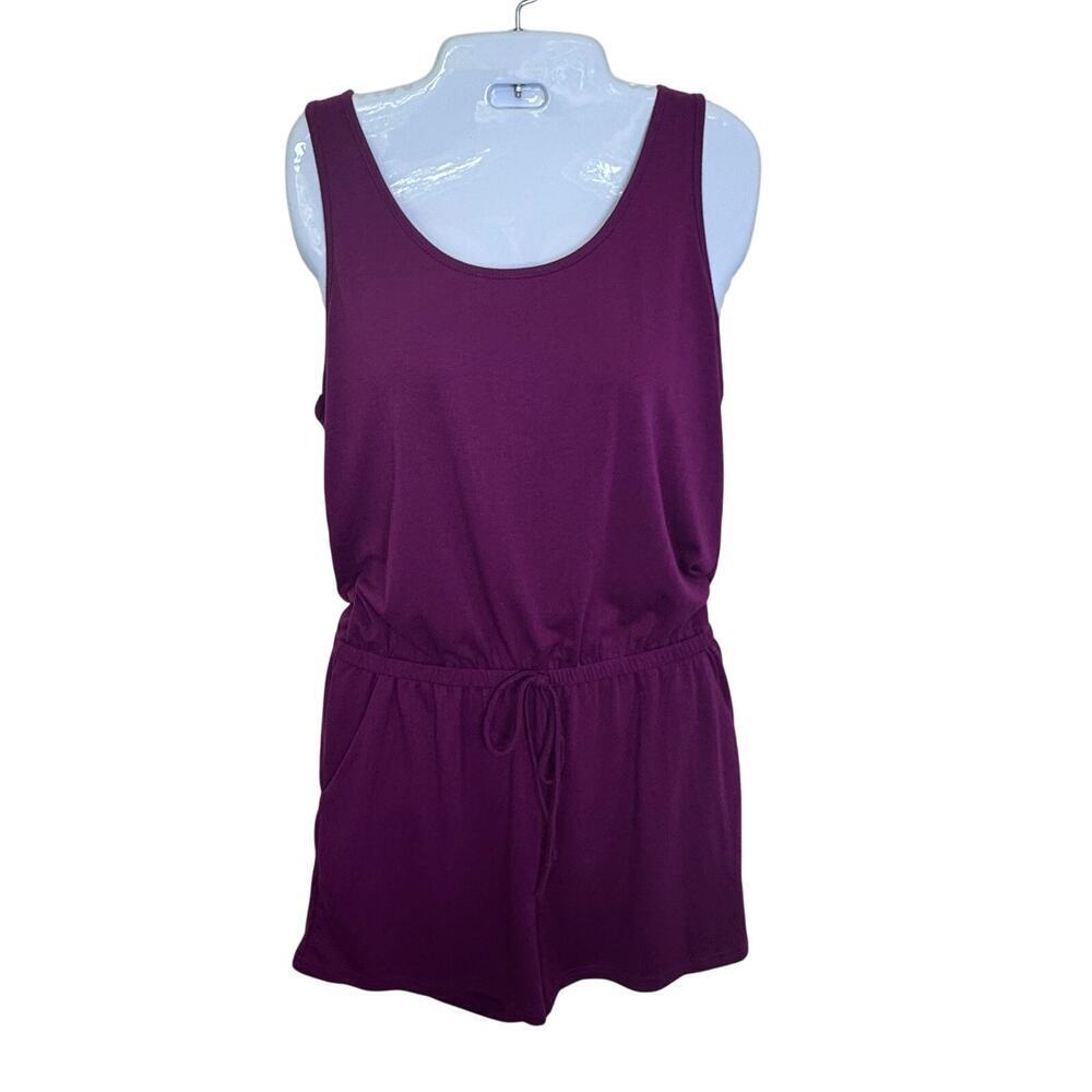 Romper Hot Pink Fuchsia Sleeveless Elastic Waist Pull-On Romper Women's Sz M‎